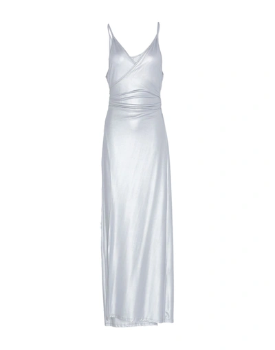 Shop Simona-a Long Dresses In Silver