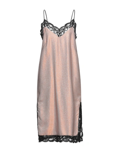 Shop 8pm Woman Midi Dress Pastel Pink Size S Viscose, Acetate, Polyamide, Metallic Fiber, Cotton