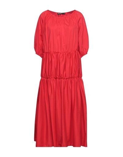 Shop Spago Donna Woman Midi Dress Red Size S Cotton, Polyamide, Elastane