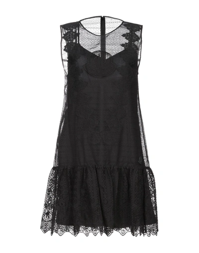 Shop Moncler Gamme Rouge Woman Short Dress Black Size 1 Silk, Cotton, Polyamide