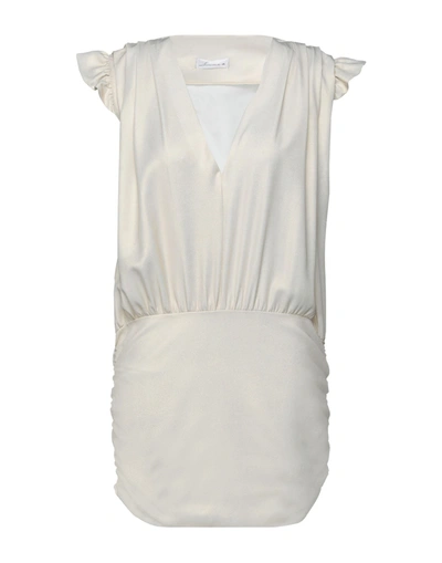 Shop Simona-a Simona A Woman Mini Dress Ivory Size S Polyester, Lurex, Elastic Fibres In White