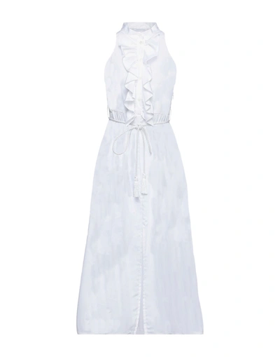 Shop Patrizia Pepe Woman Midi Dress White Size 4 Cotton, Polyamide, Elastane