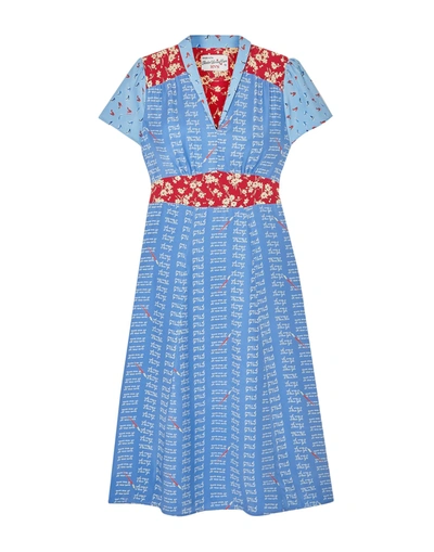 Shop Hvn Woman Midi Dress Pastel Blue Size 12 Silk