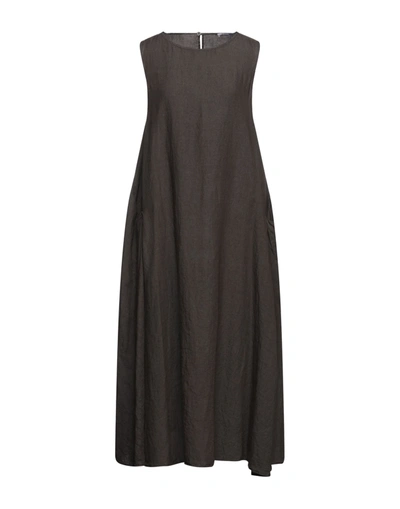 Shop Rossopuro Midi Dresses In Dark Brown