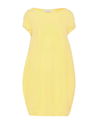 Shop Gran Sasso Woman Mini Dress Yellow Size 8 Cotton, Elastane