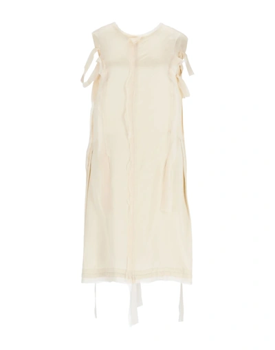 Shop Maison Margiela Woman Midi Dress Sand Size 10 Viscose, Polyamide, Silk In Beige