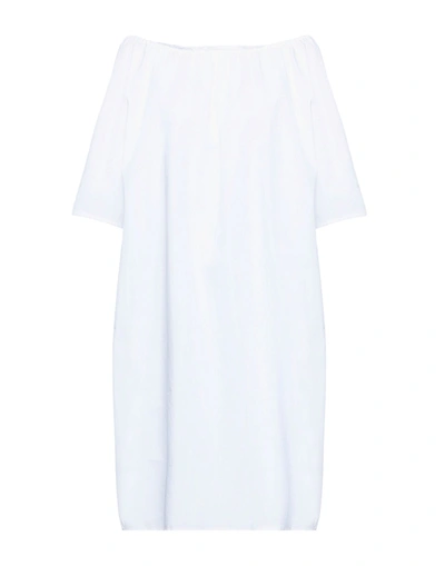 Shop Millenovecentosettantotto Woman Short Dress White Size L Cotton, Elastane