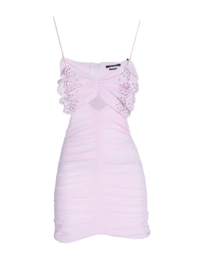 Shop Isabel Marant Woman Mini Dress Pink Size 8 Cotton, Silk