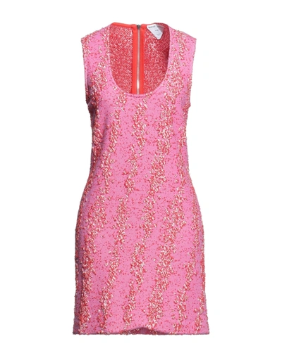 Shop Bottega Veneta Woman Mini Dress Fuchsia Size 6 Viscose, Polyamide, Elastane In Pink