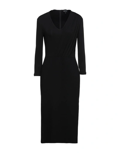 Shop Giorgio Armani Woman Midi Dress Black Size 4 Viscose, Polyamide, Elastane