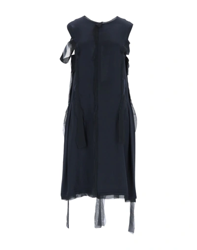 Shop Maison Margiela Woman Midi Dress Midnight Blue Size 4 Viscose, Cupro, Silk