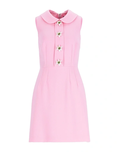 Shop Dolce & Gabbana Woman Mini Dress Light Pink Size 0 Wool