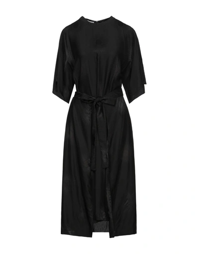 Shop Stella Mccartney Woman Midi Dress Black Size 10-12 Viscose, Silk