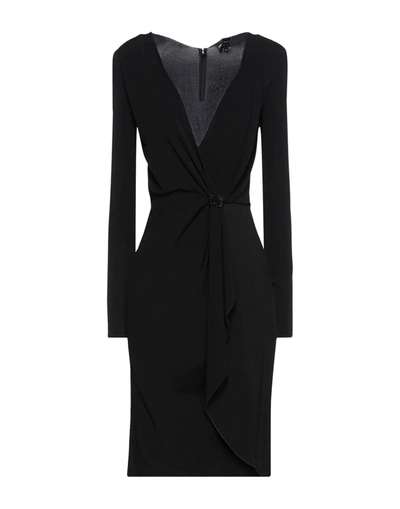 Shop Emporio Armani Woman Mini Dress Black Size 16 Viscose, Elastane