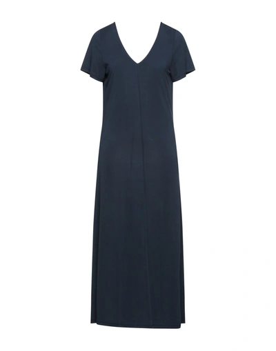 Shop Minimum Woman Midi Dress Midnight Blue Size Xs Modal, Recycled Polyester