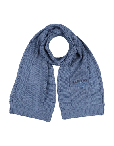 Shop Emporio Armani Woman Scarf Slate Blue Size - Wool, Viscose, Polyamide, Cashmere