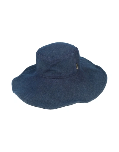 Shop Borsalino Woman Hat Blue Size 7 ¾ Cotton, Elastane