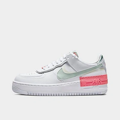 Shop Nike Women's Air Force 1 Shadow Casual Shoes In White/jade Smoke/seafoam/archaeo Pink/pure Platinum/white
