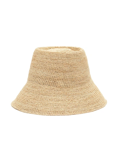 Shop Janessa Leone Felix' Packable Raffia Straw Bucket Hat In Neutral