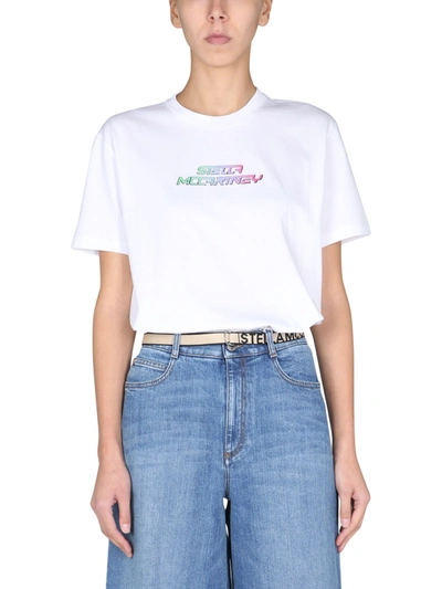Shop Stella Mccartney T-shirt With Gel Logo In White