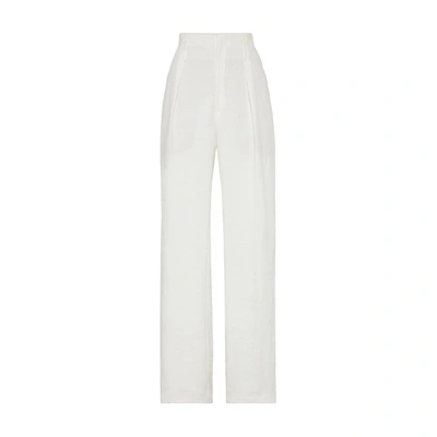 Shop Brunello Cucinelli Wide Flare Trousers In White
