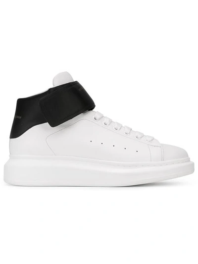 Shop Alexander Mcqueen White Black Oversized Hi Top Sneakers