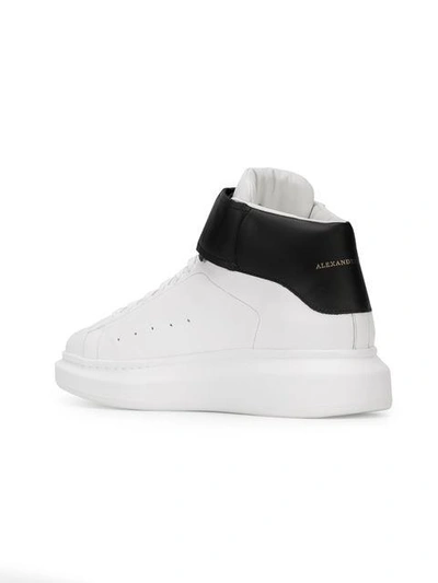 Shop Alexander Mcqueen White Black Oversized Hi Top Sneakers