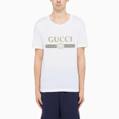 Shop Gucci White T-shirt With Logo