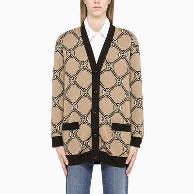 Shop Gucci Reversible Interlocking G Wool Cardigan In Black