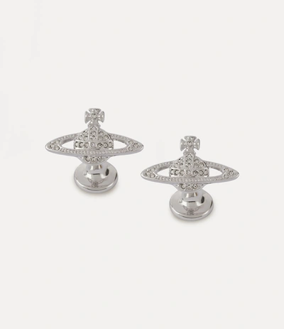 Shop Vivienne Westwood Mini Bas Relief Cufflinks In Silver-tone