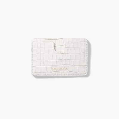 Shop M.m.lafleur The Dual Card Case - Embossed Croc Porcelain