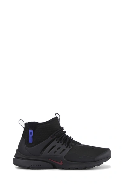 Shop Nike Air Presto Mid  Sneakers In Black Fabric