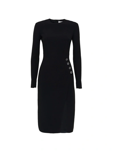 Shop Genny Black Buttons-detailed Dress In Nero