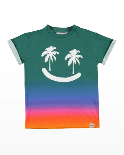 Shop Molo Boy's Randon Palm Tree Smiley Graphic T-shirt In Summer Scrap