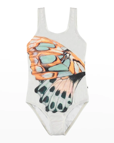Shop Molo Girl's Nika Butterfly One-piece Swimsuit
