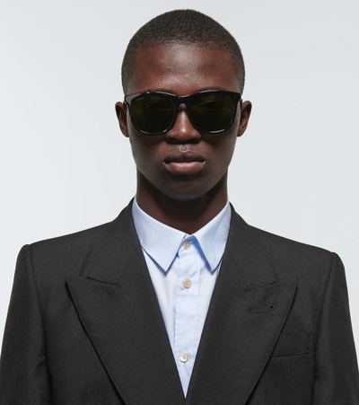 Gucci Square-frame Acetate Sunglasses In Black-gold-green