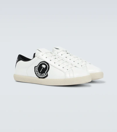 Shop Moncler Genius 8 Moncler Palm Angels Leather Sneakers In White