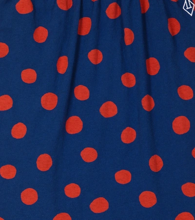 Shop The Animals Observatory Sparrow Polka-dot Cotton Skirt In Navy/red