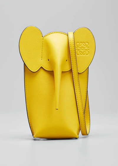 Shop Loewe Elephant Pouch Crossbody Bag In 8100 Yellow