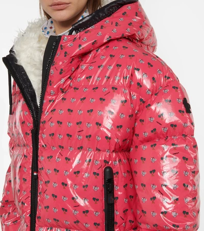 Shop Moncler Echelle Printed Down Ski Jacket In Multicoloured