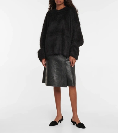 Shop Totême Alpaca Wool-blend Sweater In Black