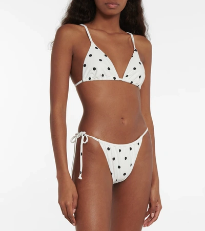 Shop Sir Devin Polka-dot Bikini Bottoms In Ivory Polka Dot