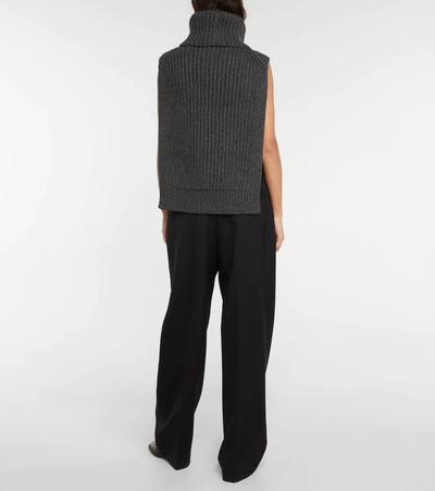 Shop The Row Aso Turtleneck Cashmere Vest In Grey Melange