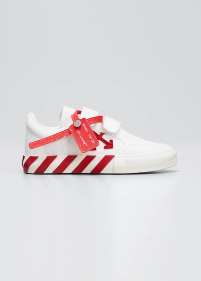 Shop Off-white Girl's Arrow Canvas Low-top Sneakers, Toddler/kids In Whitered