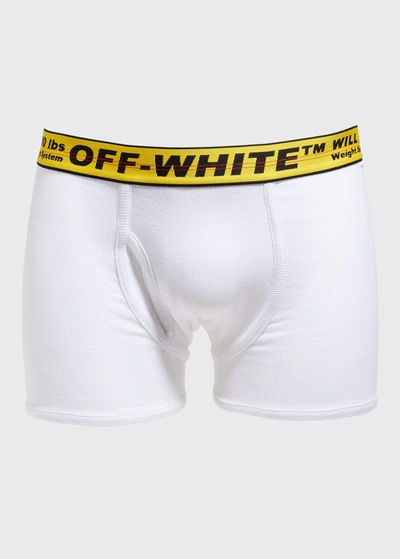 Shop Off-white Men's Industrial Ribbed Boxer Briefs In 0118 White Yellow