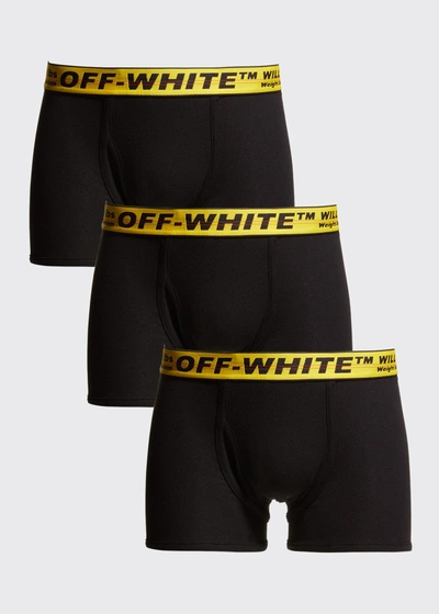 Shop Off-white Men's 3-pack Industrial Boxer Briefs In 1018 Black Yellow