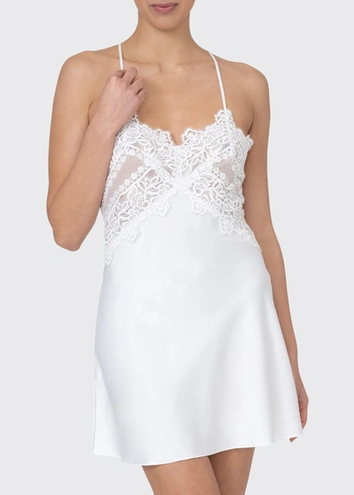 Shop Rya Collection Rosey Silk Chemise In Ivory