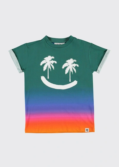 Shop Molo Boy's Randon Palm Tree Smiley Graphic T-shirt In Summer Scrap