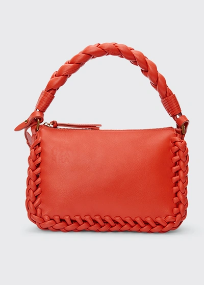Shop Altuzarra Small Braided Leather Top-handle Bag In Red Rock