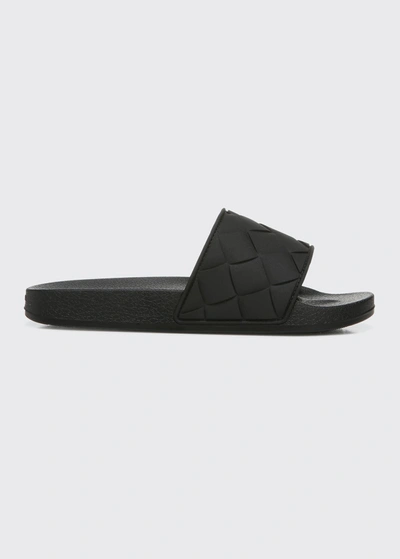 Shop Vince Watley Eva Woven Slide Sandals In Black